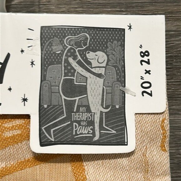 My Therapist Has Paws Dog Kitchen Dish Towel Primitives by Kathy New Gift Kitsch - Picture 3 of 6